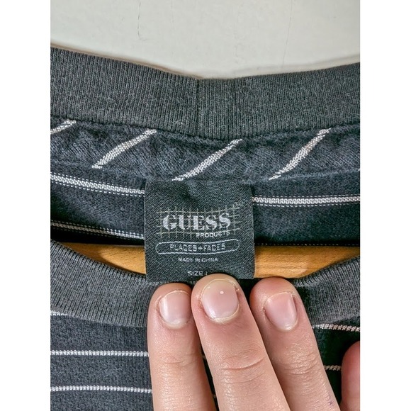 Guess Jeans x Places + Faces T-Shirt Men's Large 3M Stripe Streetwear Retro - Picture 5 of 8